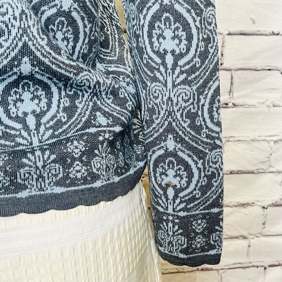 Pendleton Women Merino Wool Damask Tapestry Button Front Cardigan Sweater Small - Picture 5 of 6